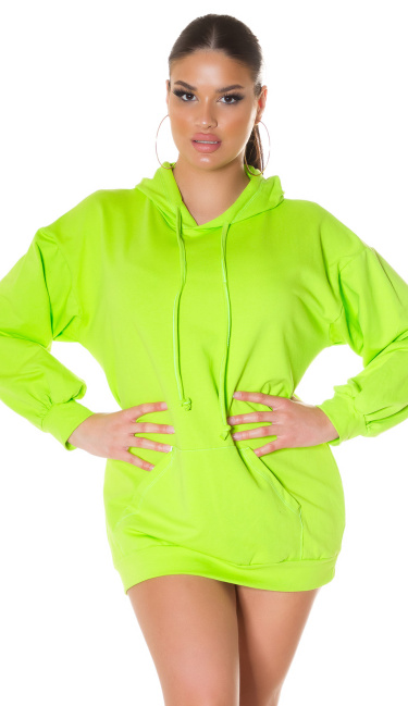 hoodie sweat jurk groen